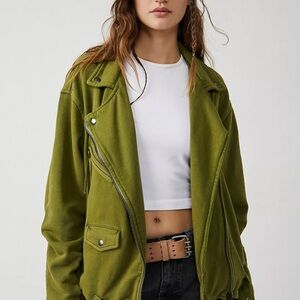 We The Free Rebel Knit Oversized Moto Jacket